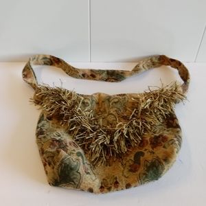Boho Tapestry Woven Fringe Flap Purse Bag